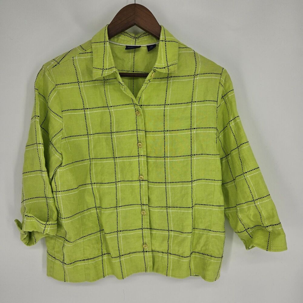 Westport Linen Boxy Top 14 Petite Art to Wear Windowpane